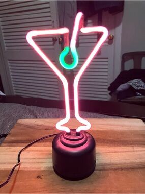 Martini Glass Cocktail Neon Light